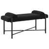 vidaXL Panchina con bottoni e cuscini Nero 110 x 40 x 46 cm Velluto