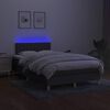 vidaXL Letto a Molle Materasso e LED Grigio Scuro 120x190cm in Tessuto