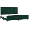 vidaXL Giroletto senza Materasso Verde Scuro 200x200 cm in Velluto