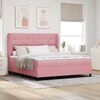 vidaXL Letto a molle con materasso Rosa 200 x 180 cm Velluto