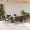 vidaXL Set da Pranzo per Giardino con cuscino 7 pcs Nero polyrattan