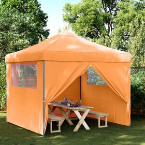 vidaXL Tendone per Feste Pieghevole Pop-Up con 4 Pareti Arancione