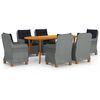 vidaXL Set Mobili da Pranzo per Giardino 7 pz Grigio Chiaro