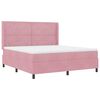 vidaXL Letto a molle con materasso con led Rosa 180 x 200 cm Velluto