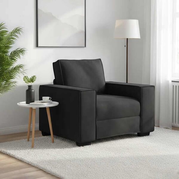vidaXL Divano Sedia Nero 100x78x84 cm Velluto