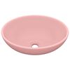 vidaXL Lavandino Lusso Ovale Rosa Opaco 40x33 cm in Ceramica