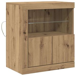 vidaXL Madia LED Marrone 60,5 x 37 x 67 cm Legno multistrato