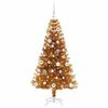 vidaXL Albero di Natale con 150 LED con supporto Oro 150 cm PET