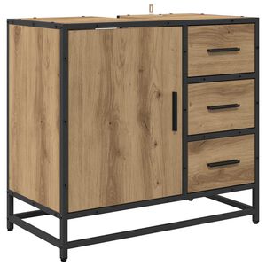 vidaXL Mobile da Bagno Rovere artigianale 65 x 33 x 60 cm