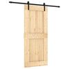 vidaXL Porta Scorrevole con Set Hardware 90x210 cm Legno Massello Pino