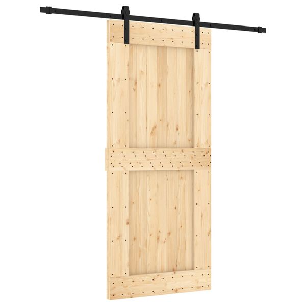 vidaXL Porta Scorrevole con Set Hardware 90x210 cm Legno Massello Pino