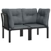 vidaXL Poltrone Angolari Giardino Cuscini 2pz Polyrattan Nero e Grigio