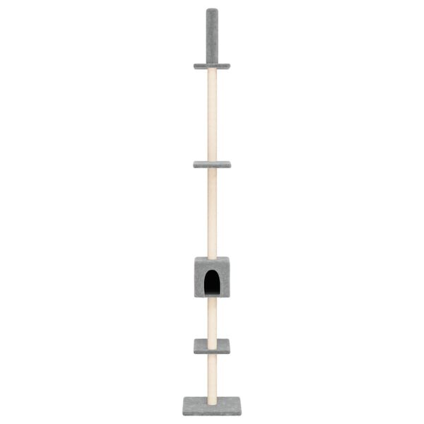 vidaXL Albero per Gatti Pavimento Soffitto Grigio Chiaro 250,5-276,5cm