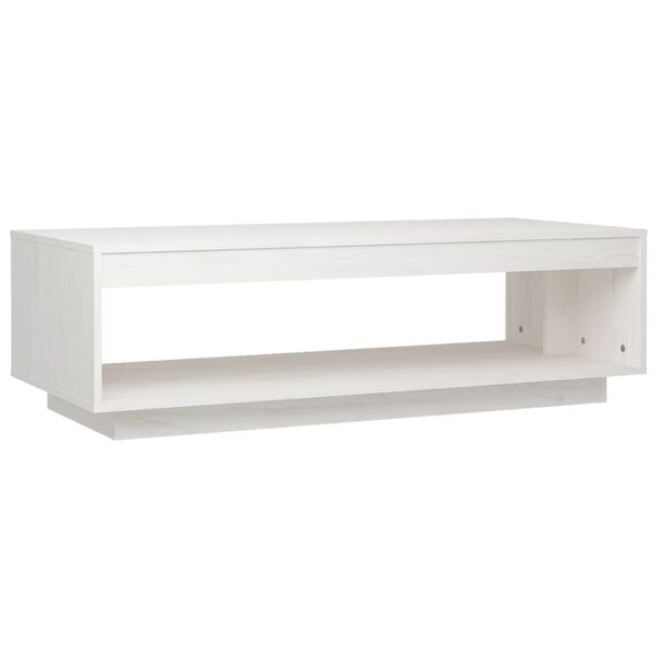 vidaXL Tavolino da Salotto Bianco 110x50x33,5 cm in Legno di Pino