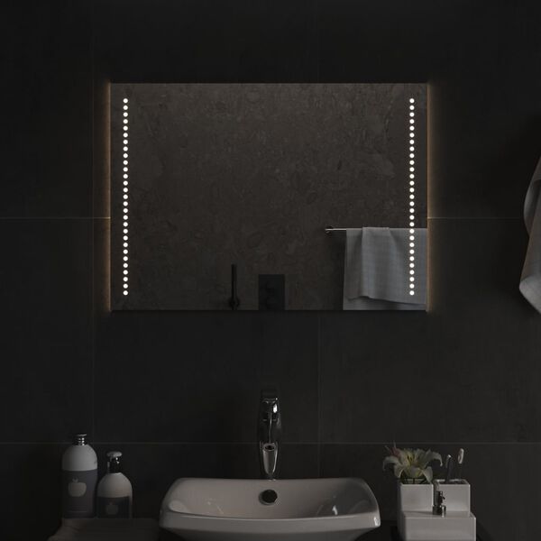 vidaXL Specchio da Bagno con Luci LED 70x50 cm