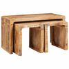 vidaXL Tavolo Nesting 3 pcs Marrone Legno di mango massello