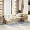 vidaXL Set Divani da Giardino 7 pz con Cuscini Beige in Polyrattan