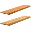 vidaXL Gradini 2 pz Marrone Chiaro 120x30x2 cm Legno Massello Rovere