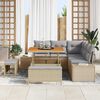 vidaXL Set Divano da Giardino con cuscino 8 pcs Beige Poly Rattan