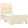 vidaXL Giroletto senza Materasso Crema 90x190 cm in Tessuto