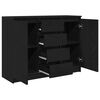 vidaXL Credenza con Cassetti Rovere Nero 100,5x35x76 cm Truciolato