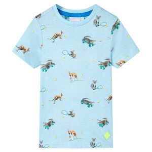 vidaXL Maglietta da Bambino Azzurro M&eacute;lange 116