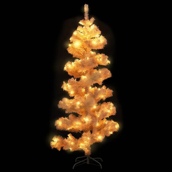 vidaXL Albero di Natale Preilluminato con Vaso Bianco 150 cm in PVC