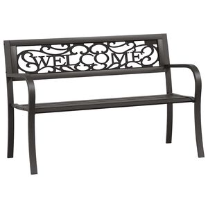 vidaXL Panchina da Giardino 125 cm in Acciaio Nera