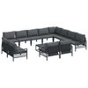 vidaXL Set Divano da Giardino con cuscino 13 pcs Nero Acciaio