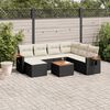 vidaXL Set Divani da Giardino con Cuscini 8 pz Nero in Polyrattan