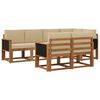 vidaXL Set di divani da esterno 7 pz Naturale e Beige Poliestere