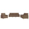 vidaXL Set di Divani 3 pz con Cuscini Marrone in Tessuto