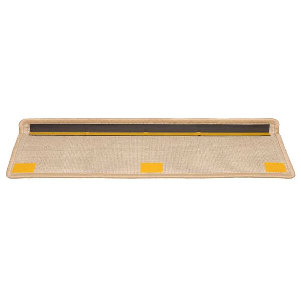 vidaXL Tappetini per scale 20 pz 65x21x4 cm Crema Bordo rettangolare