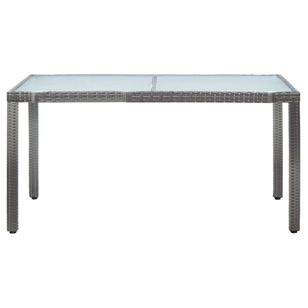 vidaXL Tavolo da Giardino Grigio 150x90x75 cm in Polyrattan