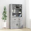 vidaXL Credenza Grigio Cemento in Legno Multistrato