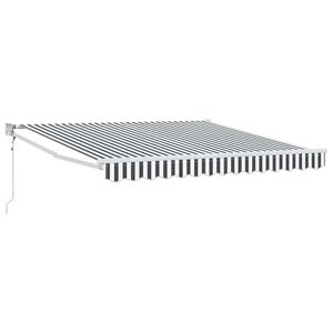 vidaXL Tenda da Sole Antracite e Bianca 3x2,5 m Tessuto e Alluminio