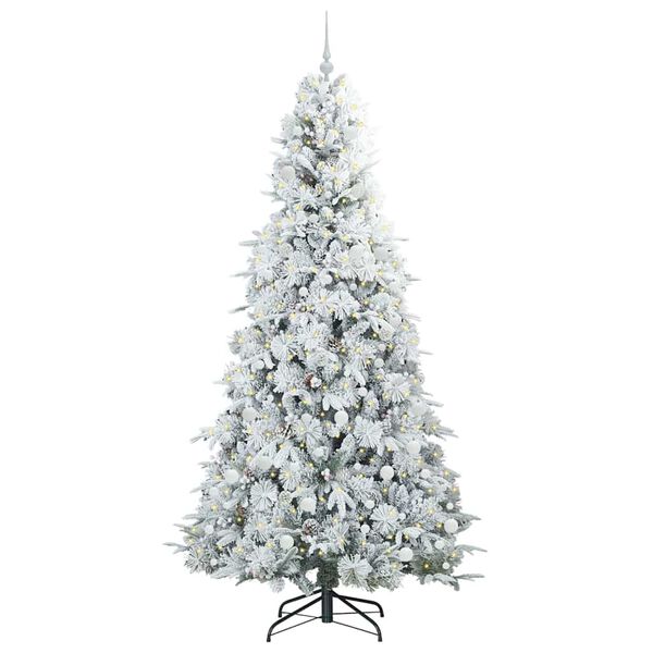 vidaXL Albero di Natale Artificiale con Rami Pieghevoli Bianco 240 cm