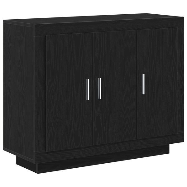 vidaXL Credenza Rovere Nero 92 x 35 x 75 cm Legno multistrato