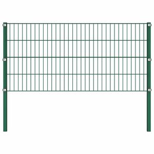 vidaXL Pannello di recinzione con pali in ferro 176,5x80 cm verde