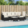 vidaXL Set Divani da Giardino 5 pz con Cuscini in Polyrattan Nero