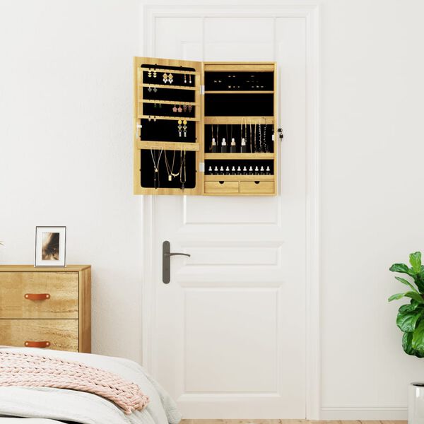 vidaXL Armadio Portagioie a Specchio con Luci LED a Parete