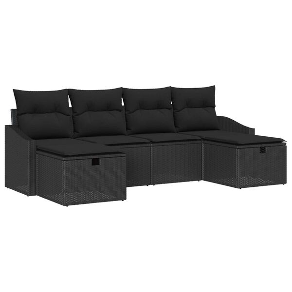 vidaXL Set di divani con cuscino 6 pcs polyrattan