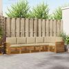 vidaXL Set divani 6 pcs Naturale e Beige Legno di Acacia Massello