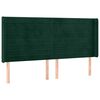 vidaXL Testiera ad Orecchio Verde Scuro 183x16x118/128 cm in Velluto