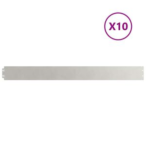 vidaXL Bordura per Prato 10 pz 10 x 103 cm Acciaio Inox Argento