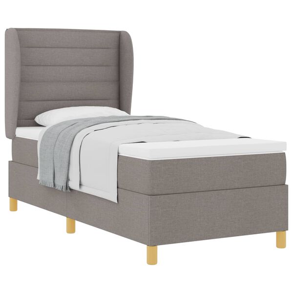 vidaXL Letto con molle e materasso Grigio Scuro 90x190 cm Tessuto