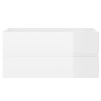 vidaXL Mobile con Lavabo Integrato Bianco Lucido in Legno Multistrato