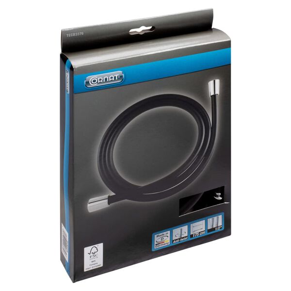 CORNAT Tubo da Doccia 1,75 m Nero
