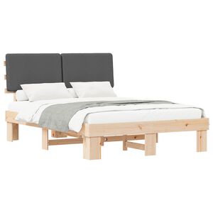 vidaXL Letto con Testiera Rivestita Grigio scuro 160 x 200 cm