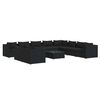 vidaXL Set Mobili da Giardino 11 pz con Cuscini in Polyrattan Nero